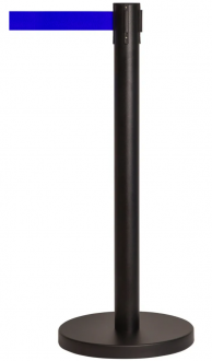 Стойка ограждения с вытяжной лентой (черная), 5 м., сталь окрашенная в Чебоксарах - картинка, изображение, фото