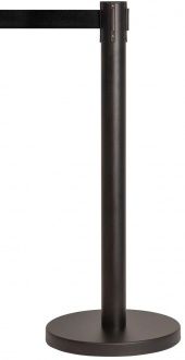 Стойка ограждения с вытяжной лентой (черная) 3 м, сталь окрашенная в Чебоксарах - картинка, изображение, фото