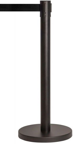 Стойка ограждения с вытяжной лентой (черная) 3 м, сталь окрашенная в Чебоксарах - картинка, изображение, фото