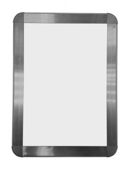 Рамка Клик ПК-25  с дек. уголком А1, серебро матовое анодир. в Чебоксарах - картинка, изображение, фото
